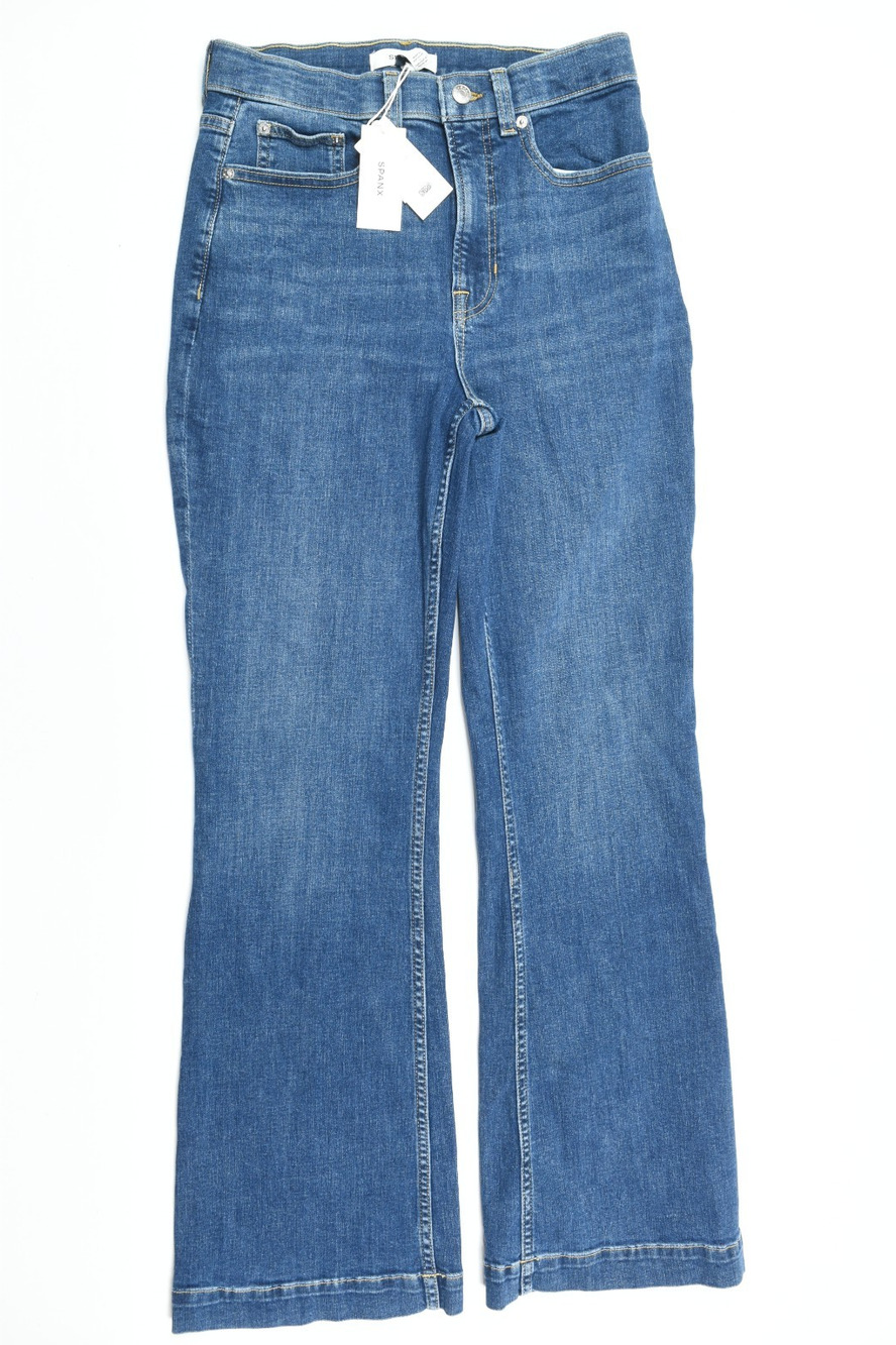 SPANX Sculpt Redefine Flare Jeans Womens 10 Blue Indigo Cotton Stretch